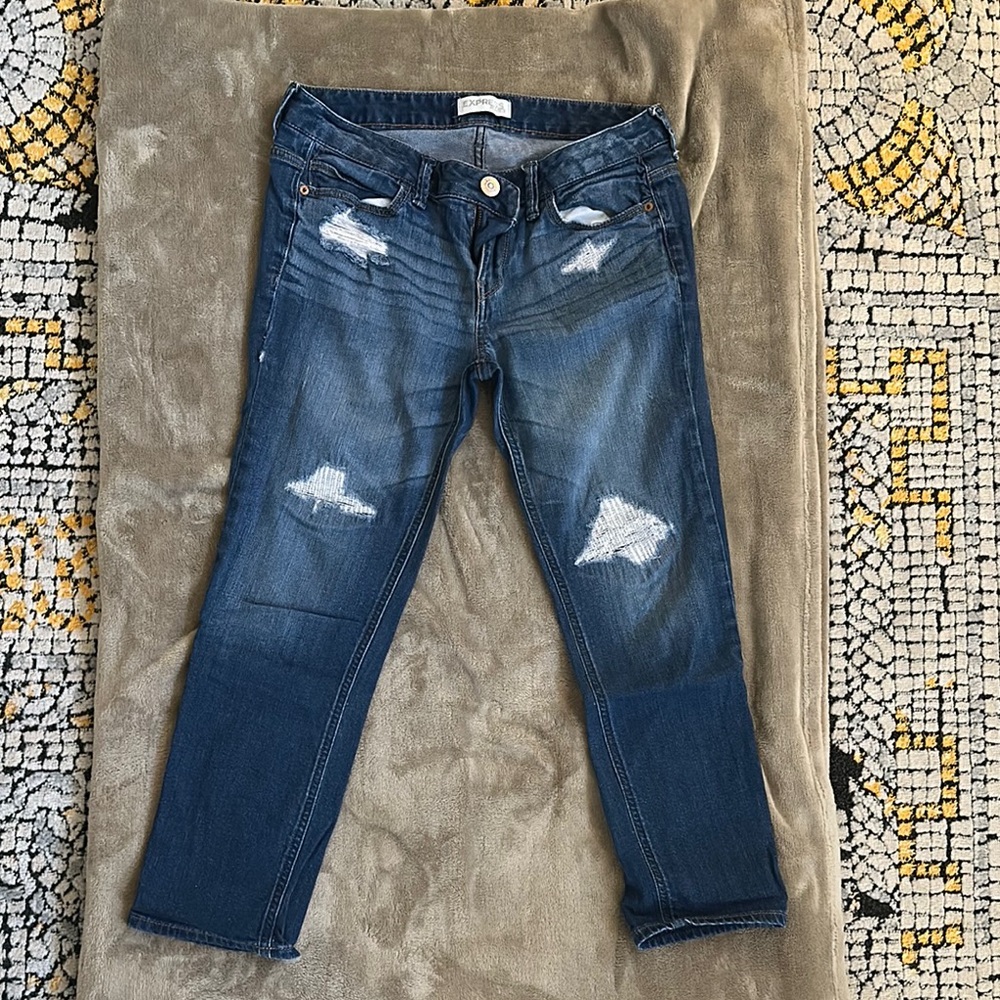 Distressed Express Blue Jeans